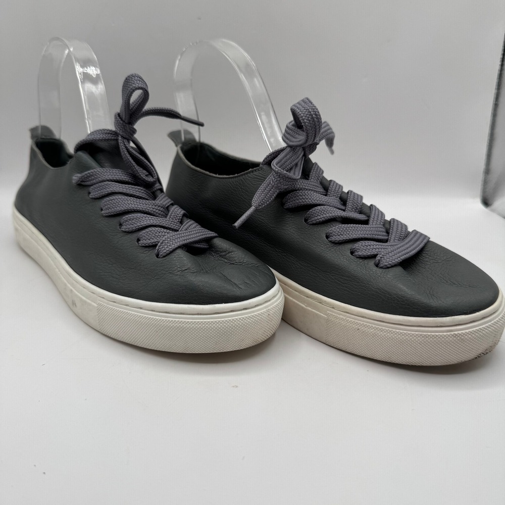Massimo Matteo Sneaker Mens 7.5 Grey Leather Low Top Platform MM-PRF24